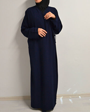 Kruvaze Yandan Bağlamalı Namaz Elbisesi – %100 Viskon- Rahat Kalıp
