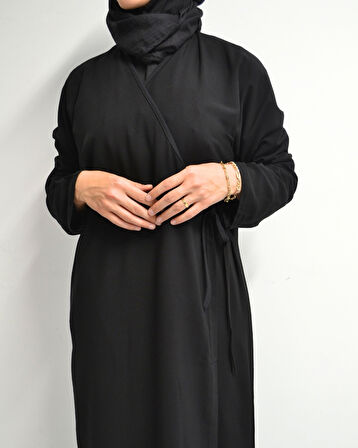 Kruvaze Yandan Bağlamalı Namaz Elbisesi – %100 Viskon- Rahat Kalıp