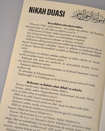 Nikah Akdi Cüzdanı Hatıra Defteri – Gelin Damat Bilgi ve Şahit İmzalı –