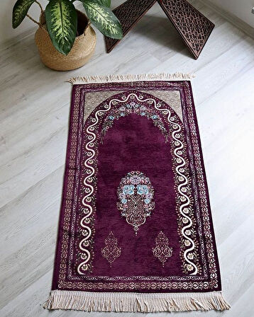 Çeyizlik Hediyelik Seccade Set – Astarlı Kadife Seccade, Eşarp, Kristal Tesbih, Erkek Tesbihi, Takke ve Esanslı Özel Kutulu Lüks Hediye