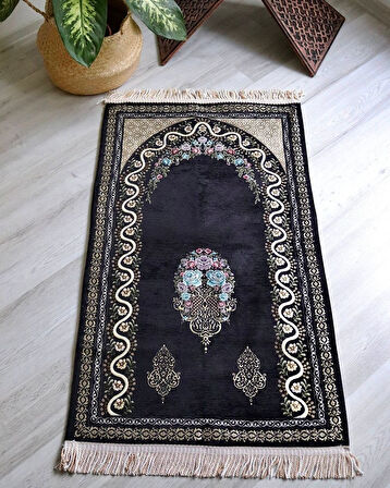 Çeyizlik Hediyelik Seccade Set – Astarlı Kadife Seccade, Eşarp, Kristal Tesbih, Erkek Tesbihi, Takke ve Esanslı Özel Kutulu Lüks Hediye