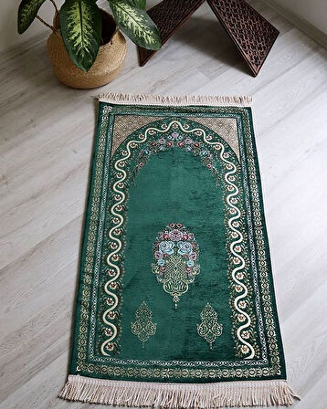 Çeyizlik Hediyelik Seccade Set – Astarlı Kadife Seccade, Eşarp, Kristal Tesbih, Erkek Tesbihi, Takke ve Esanslı Özel Kutulu Lüks Hediye