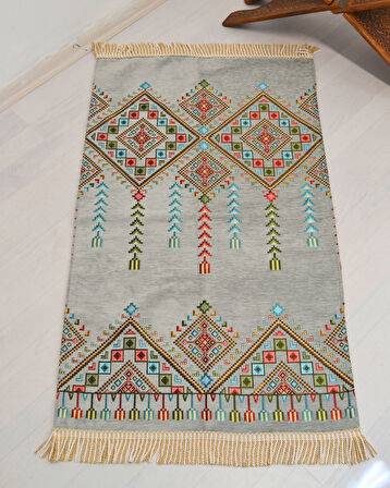 Çeyizlik Hediyelik Seccade Eşarp Tesbih Set – Kilim Desenli Kadife Astarlı Seccade, Eşarp, Kristal Tesbih Özel Kutulu Lüks Hediye Seti