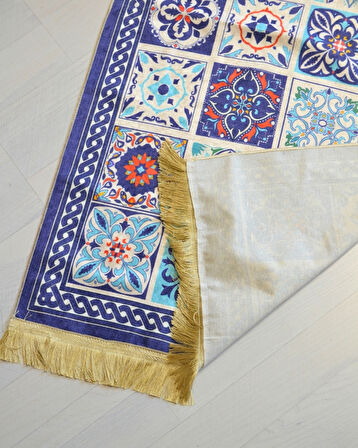 Pratik ve Taşınabilir İpek Dokulu Çantalı Seccade –40 Yama Desen- Fermuarlı