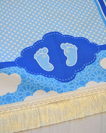 Çocuklar için Namaz Seccadesi Mavi – Renkli, Hafif ve Yumuşak Yapılı Çocuk Seccadesi