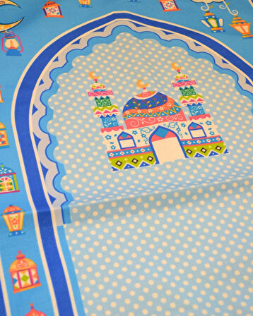 Çocuklar için Namaz Seccadesi Mavi – Renkli, Hafif ve Yumuşak Yapılı Çocuk Seccadesi