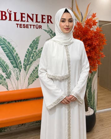 Dubai İpeği Fermuarlı Ferace - Başak Ferace