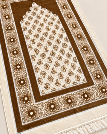 Yıldızlı Mihrap Kadife Seccade 70x115 cm Hediyelik Çeyizlik Seccade