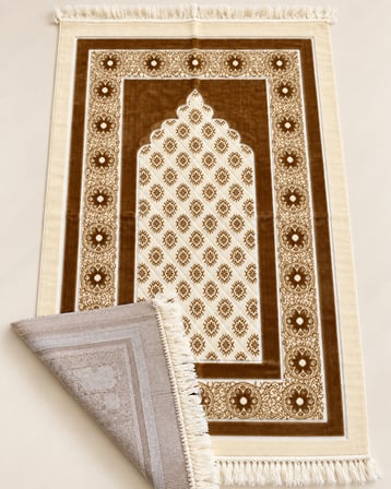 Yıldızlı Mihrap Kadife Seccade 70x115 cm Hediyelik Çeyizlik Seccade