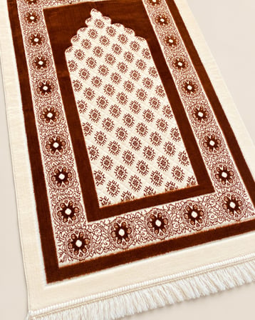Yıldızlı Mihrap Kadife Seccade 70x115 cm Hediyelik Çeyizlik Seccade