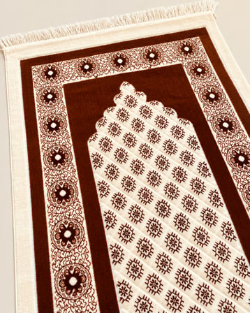 Yıldızlı Mihrap Kadife Seccade 70x115 cm Hediyelik Çeyizlik Seccade