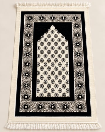Hediyelik Seccade Seti Kadife Seccade 70x115 cm  Kilitli Kâbe Desenli Hediye Poşeti Hac Umre Hediyesi