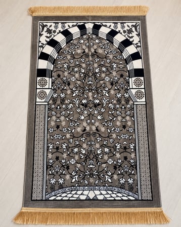 Ravza Desenli Kadife Seccade 70x115 cm Çeyizlik Hediyelik Seccade