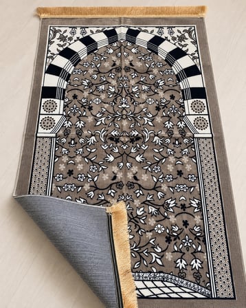 Ravza Desenli Kadife Seccade 70x115 cm Çeyizlik Hediyelik Seccade
