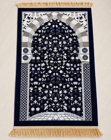 Ravza Desenli Kadife Seccade 70x115 cm Çeyizlik Hediyelik Seccade