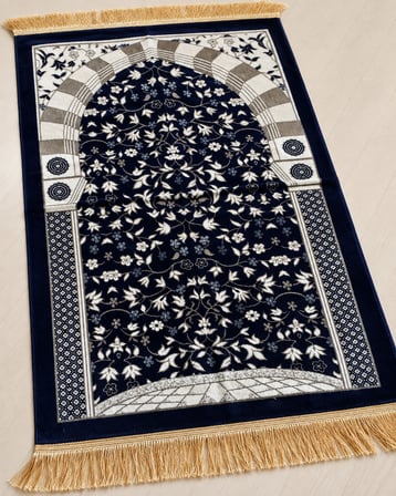 Ravza Desenli Kadife Seccade 70x115 cm Çeyizlik Hediyelik Seccade