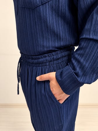 Erkek Hac Umre Takımı Kırınkıl Kumaş Rahat Kalıp Gömlek Pantolon İkili Takım Üç Düğmeli