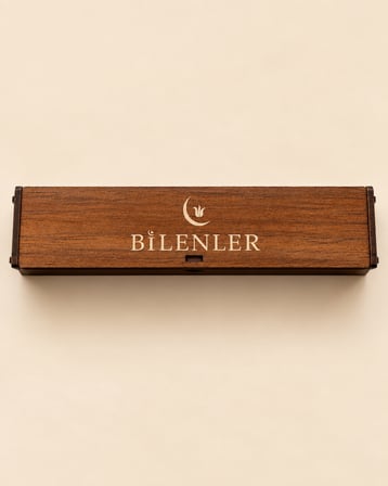 Ahşap Tesbih Kutusu  Hediyelik Özel Tasarım Tesbih Saklama Kutusu 24×4×3 cm