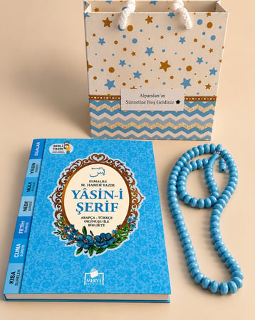 Yasin Kitabı Tesbih Hediyelik İsimli QR Kodlu Sesli Dinleme Özellikli Çanta Boy Yasin