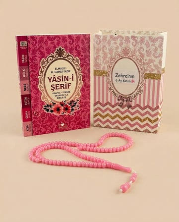 Yasin Kitabı Tesbih Hediyelik İsimli QR Kodlu Sesli Dinleme Özellikli Çanta Boy Yasin