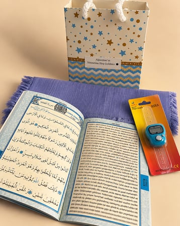 Yasin Kitabı Zikirmatik Örtü Hediyelik İsimli QR Kodlu Sesli Dinleme Özellikli Çanta Boy Yasin