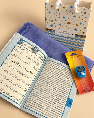 Yasin Kitabı Zikirmatik Örtü Hediyelik İsimli QR Kodlu Sesli Dinleme Özellikli Çanta Boy Yasin