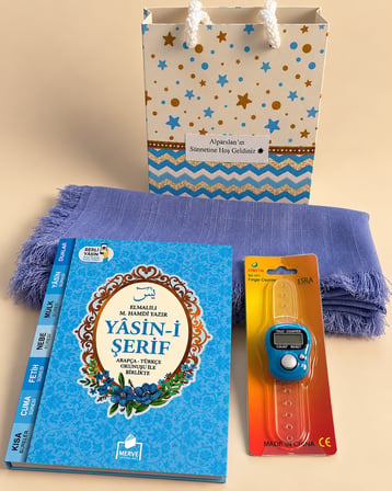 Yasin Kitabı Zikirmatik Örtü Hediyelik İsimli QR Kodlu Sesli Dinleme Özellikli Çanta Boy Yasin