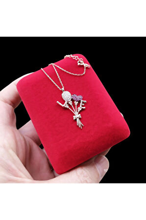 Modahilye 925 Ayar Gümüş Love Tasarım Rose Gold Renk Kolye