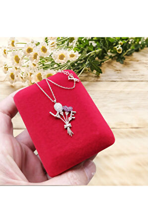 Modahilye 925 Ayar Gümüş Love Tasarım Rose Gold Renk Kolye