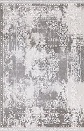 İpek Mekik Halı Blossom Kahve Bej Eskitme Desenli Halı