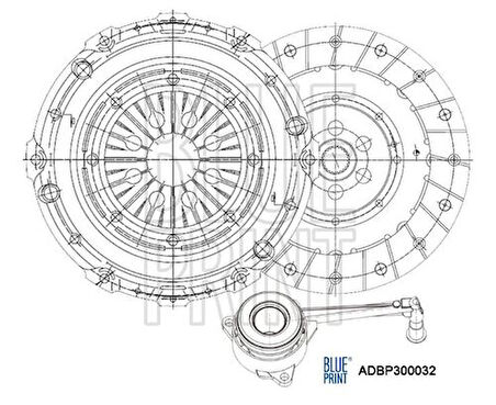 Blue Print ADBP300032 Debriyaj Seti (Baskı Balata Rulman) Golf V VI Jetta III Passat Scirocco Octavia Leon Toledo III A1 A3 TT 2.0TFSI 03- 022141015R