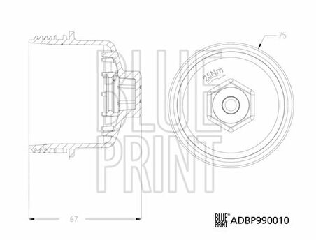 Blue Print ADBP990010 Yağ Filtresi Kapağı Opel PKW 55593189