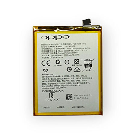 Oppo BLP689 Batarya Oppo K1 R15x RX17 Neo PBCM10 PBCM30 CPH1893 Uyumlu Yedek Batarya