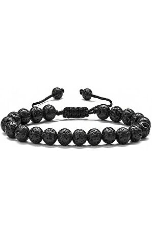 Sertifikalı Doğal Volkanik Lav Taşı Doğal Taş Bileklik