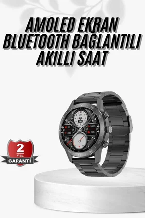 Erkeklere Özel Akıllı Saat Çelik Kordon Bluetooth Bağlantılı İOS ve Android 