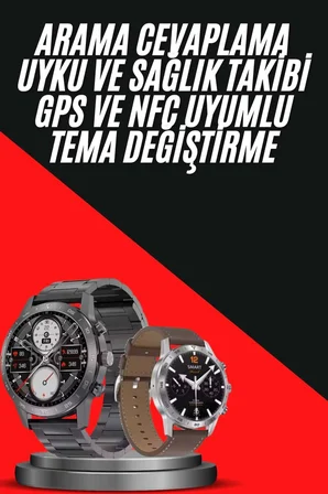 Erkeklere Özel Akıllı Saat Çelik Kordon Bluetooth Bağlantılı İOS ve Android 