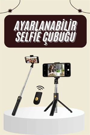 Cep Telefonu Tripod Standı Manyetik Selfie Sopa Bluetooth Uzaktan Kumandalı