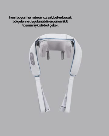 Titreşimli Boyun Masaj Cihazı Isı Terapili Şarjlı VNB-01 Ergonomik U Tasarım