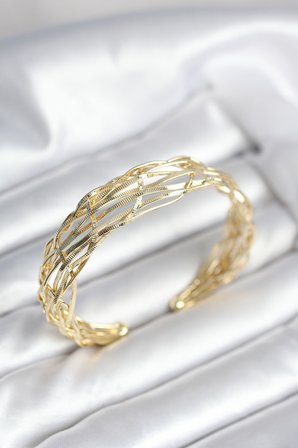 Gold Renk Pirinç Vintage Kadın Bileklik 5886