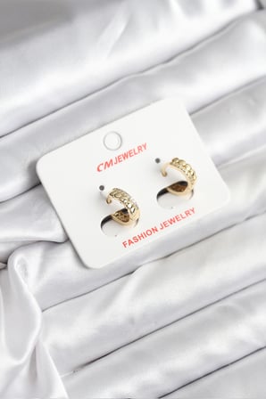 14K Gold Renk Kaplama CM Kadın Küpe 5886