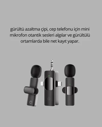 Küçük Boyutlu Mikrofon - 8 Saat Kullanım