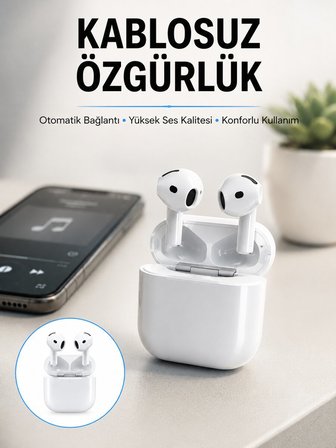 4.Nesil Bluetooth Kulaklık Yüksek Ses Kaliteli Dokunmatik Kontrol Özellikli Yeni 