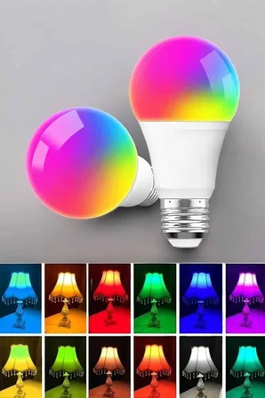 Led Ampul Enerji Dostu Rgb İşıklı 100W Led İşık