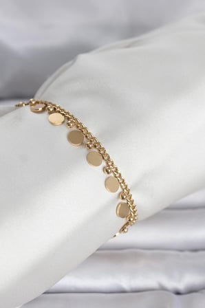316L Çelik Gold Renk Pullu Model Kadın Bileklik 5886