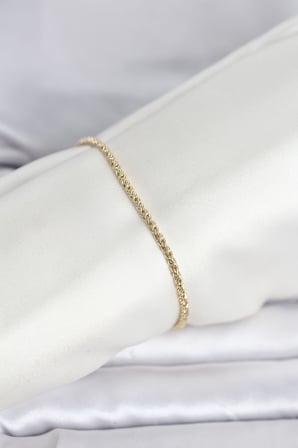 CM 14K Gold Renk Burgulu Zincir Model Kadın Bileklik 5886
