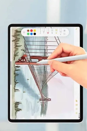 Tablet Kalemi iOS Android Windows Uyumlu Yedek Uçlu Universal Çizim Kalemi