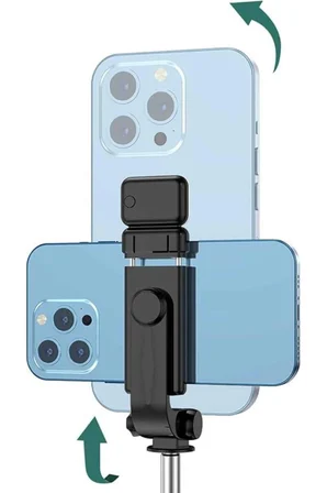 Tripod Selfie Çubuğu Bluetooth Kumandalı Kablosuz Led Işıklı