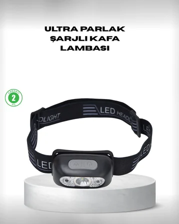 Gece Balıkçılığı İçin Ultra Parlak Şarjlı Kafa Lambası | 4 Işık Modu + 