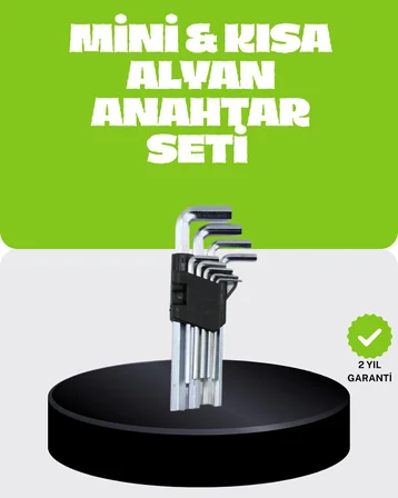 9 Parça Alyan Anahtar Seti Bisiklet Mobilya ve Otomotiv Uyumlu