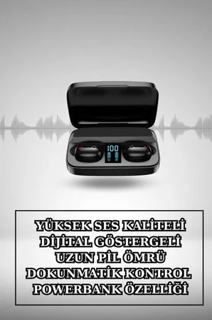 Kablosuz Bluetooth Kulaklık ve Kordon Hediyeli Akıllı Saat Nabız Ölçer Uzun Pi